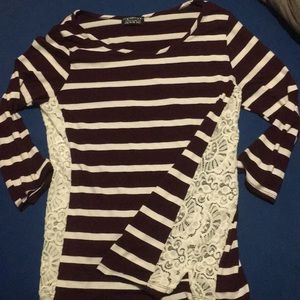 Striped lace shirt